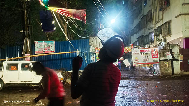 Municipal workers working in Shibpur to clean the streets of debris after the communal clash following the Ram Navami rally on March 30th.