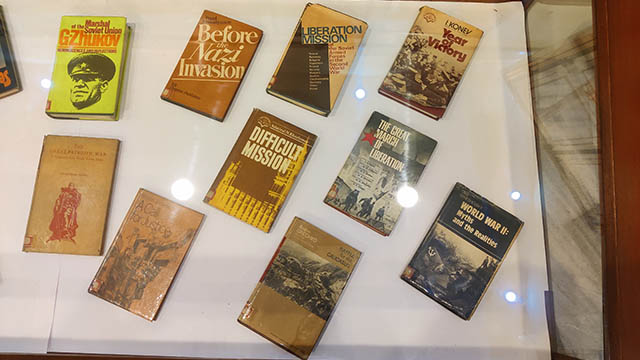 Books on the Great Patriotic War of the Soviet Union on display at Gorky Sadan