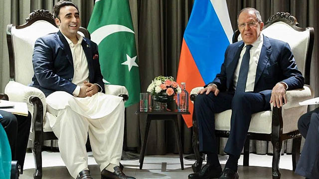 Pakistan's Foreign Minister Zardari with Russian Foreign Minister Lavrov