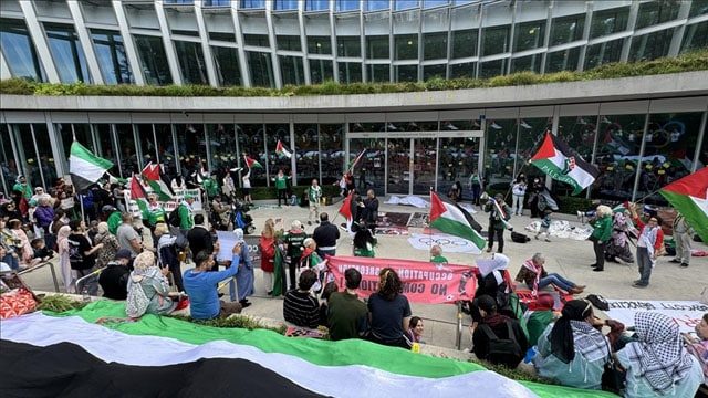 Pro-Palestinian forces question the IOC's silence on Israel’s Gaza aggression and demand a ban on Israel in the Paris 2024 Olympics.